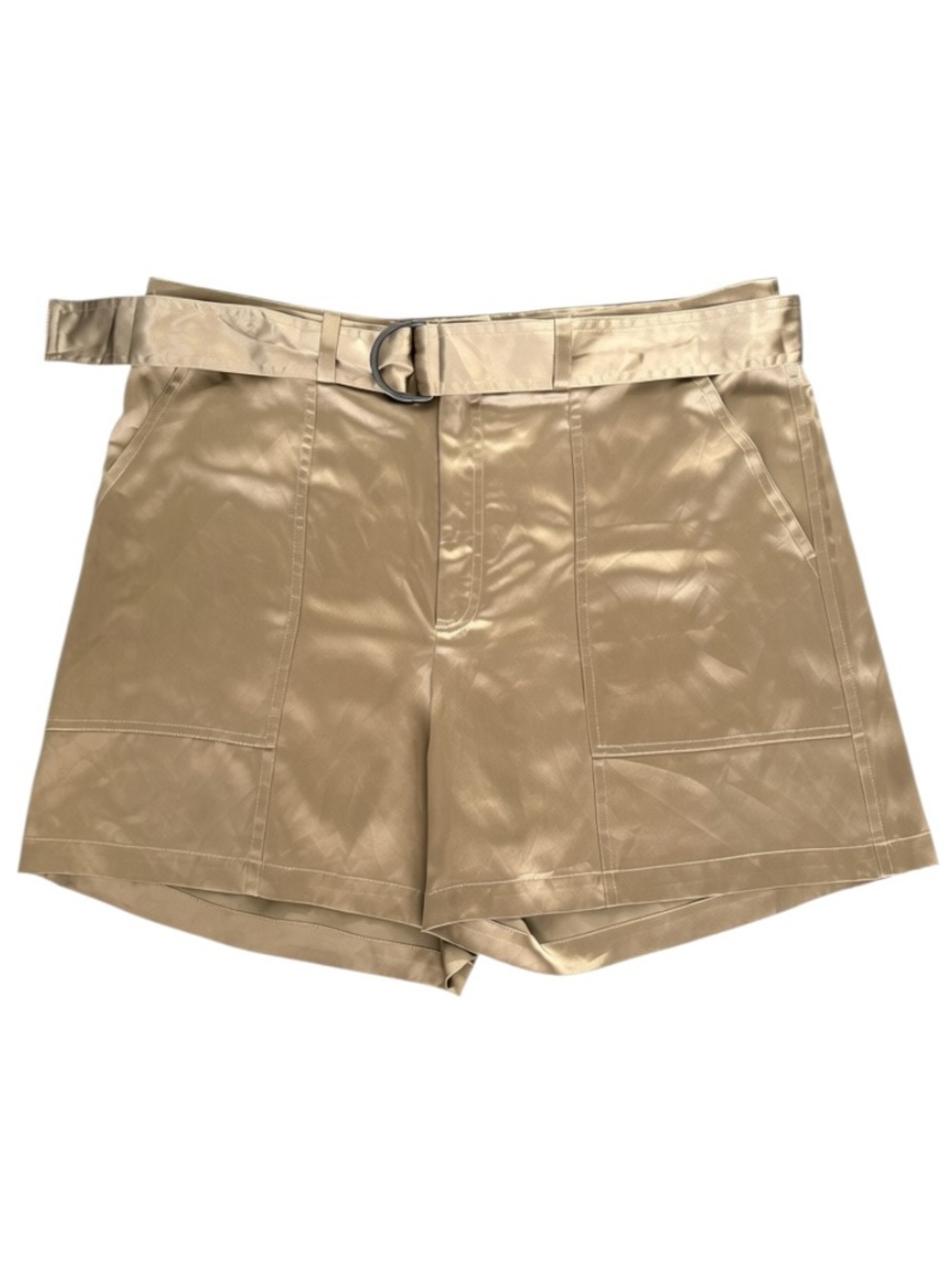Banana Republic Silk Cargo Shorts Maverick Tan Belted Size 16